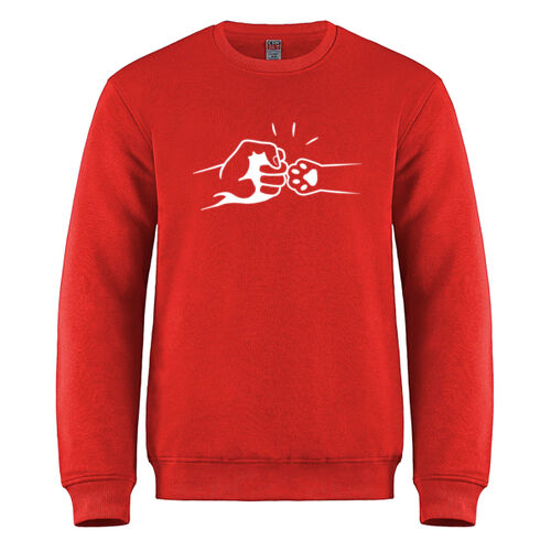 Cat - Fist Bump - Crewneck Sweater (Dark)  Thumbnail