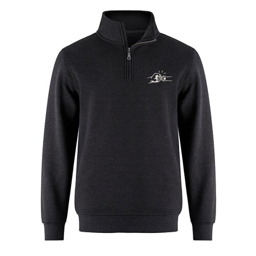 Cat - Fist Bump - 1/4 Zip Fleece Sweater (Dark) Thumbnail